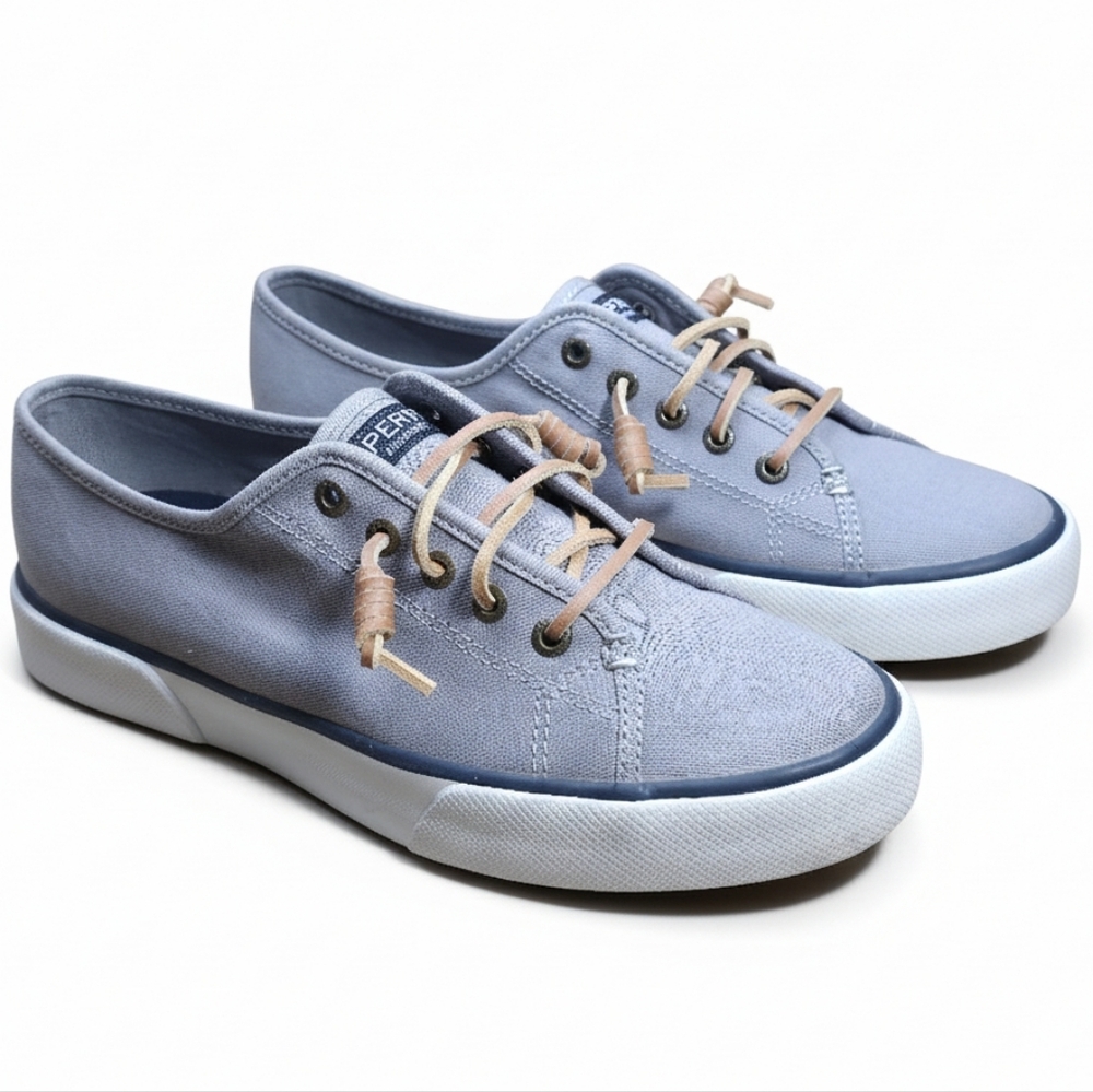 Sperry Top-Sider Women's Light Gray Canvas Sneakers Size 7 - Picture 3 of 11